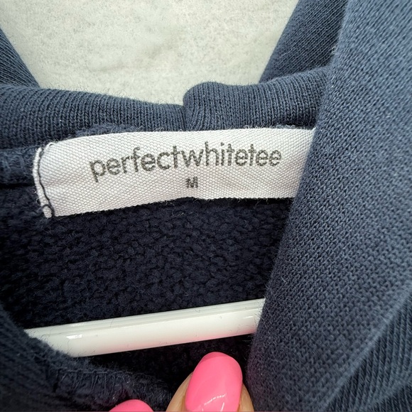 PerfectWhiteTee Heart Fleece Pullover Hoodie Medium Blue - Picture 8 of 11